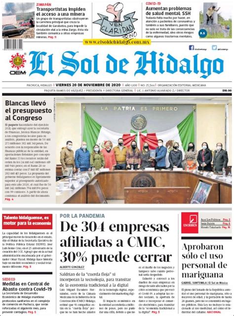 Periódico El Sol De Hidalgo México Periódicos De México Toda La