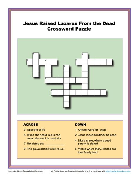 5 Best Images Of Printable Christian Crossword Puzzles Religious Free