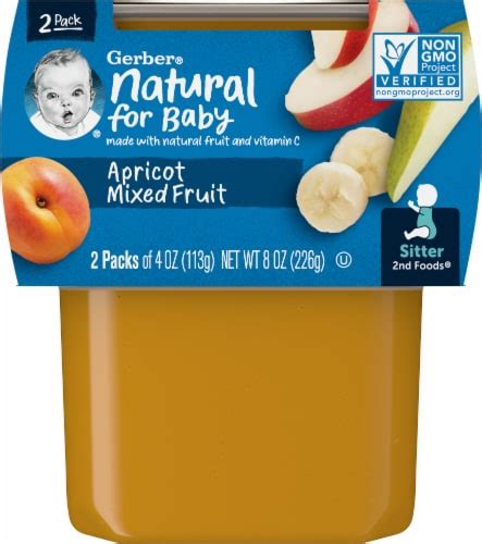 Gerber® 2nd Foods Apricot Mixed Fruit Stage 2 Baby Food 2 Ct 4 Oz