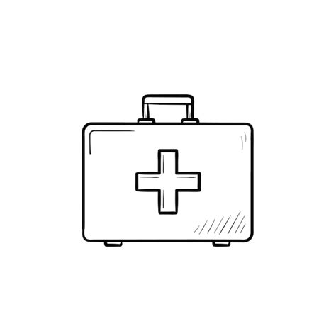 Premium Vector First Aid Kit Hand Drawn Outline Doodle Icon