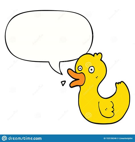 A Creative Cartoon Quacking Duck And Speech Bubble Stock Vector