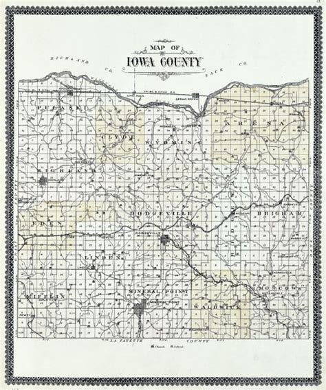 Iowa County Map Or Atlas Wisconsin Historical Society