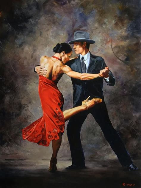 Nikolay Ninov Огнен танц масло 4560 см Arte Del Tango Bailarines