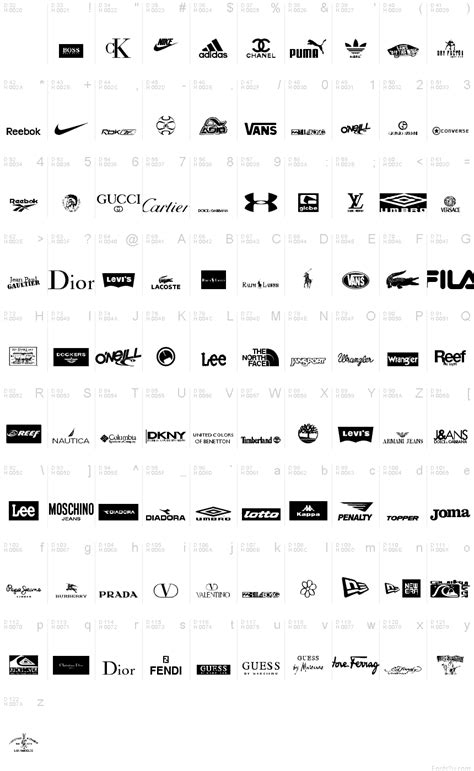Designer Clothing Brand Names And Logos Choose A Preferred Clothing