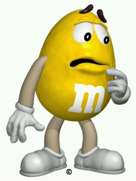 A Yellow Emotictor With Arms And Legs Pointing At Something