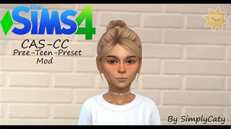 Sims 4 Cute Girl Cascc Pree Teen Preset Mod Youtube