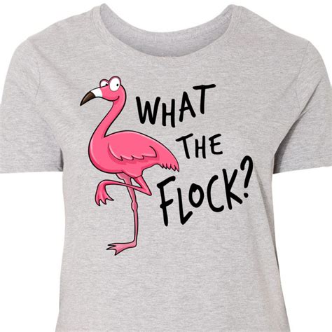 Inktastic What The Flock Funny Flamingo Womens Plus Size T Shirt