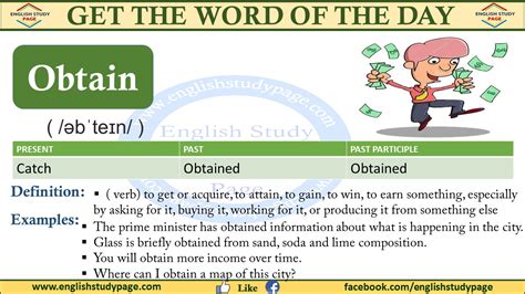Using Obtain In English English Study Page