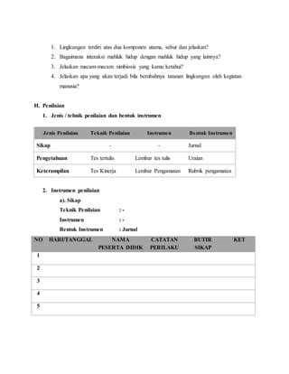 Kd 3.7 interaksi mahluk hidup dengan lingkungan | PDF