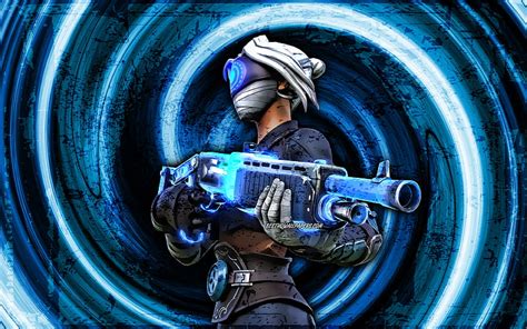 Huntress Blue Grunge Background Fortnite Vortex Fortnite Characters