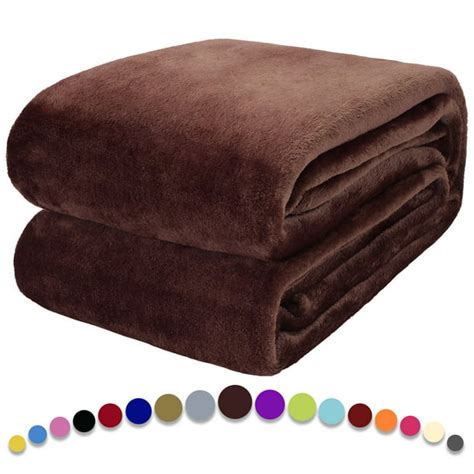 Howarmer Coffee Fuzzy Bed Blanket Throw Twin Soft Flannel Fleece