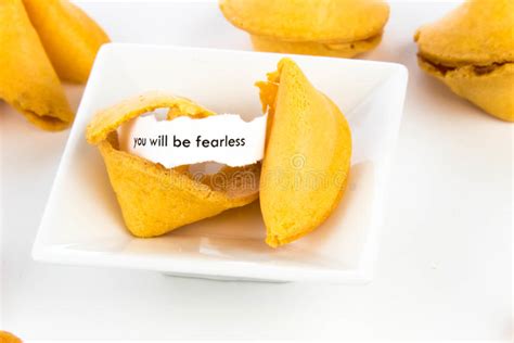 Open Fortune Cookie You Will Be Fearless Stock Photo Image Of
