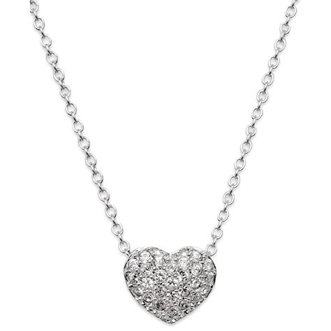 Swarovski Crystal Heart Pendant Swarovski Necklace In Silver No Color