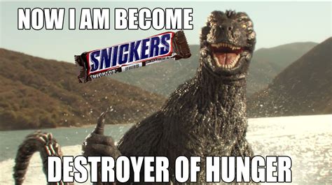 Your meme was successfully uploaded and it is now in moderation. Godzilla Snickers meme by Awesomeness360 on deviantART ...