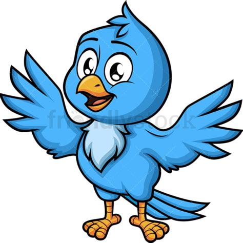 Blue Bird Singing Cartoon Vector Clipart Friendlystock