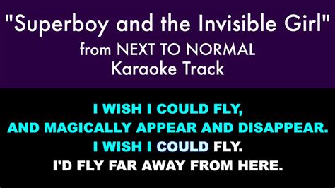 Superboy And The Invisible Girl From Next To Normal Karaoke Track