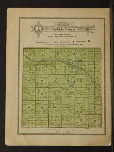 Nebraska Otoe County Map Hendricks Precint Township 1917 Y885 Ebay
