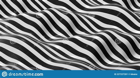 Zebra Pattern Swaying Wave Background 3d Illustration Stock
