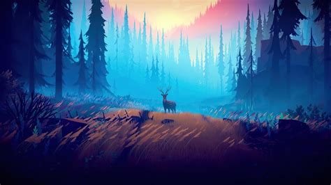 Forest Deer Nature Scenery Digital Art 4k 62175 Wallpaper