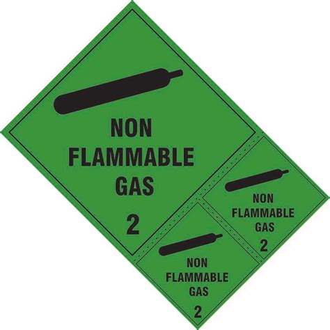 Non Flammable Gas Class Labels Self Adhesive Vinyl Rsis