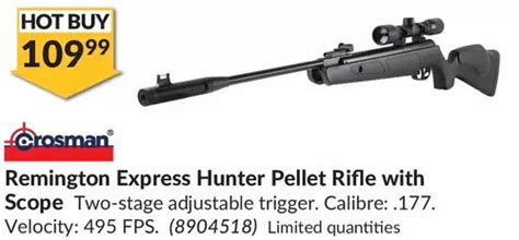 Crosman Remington Express Hunter Pellet Rifle With Scope Offer At Princess Auto