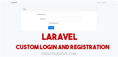 Laravel Custom Login And Registration Example