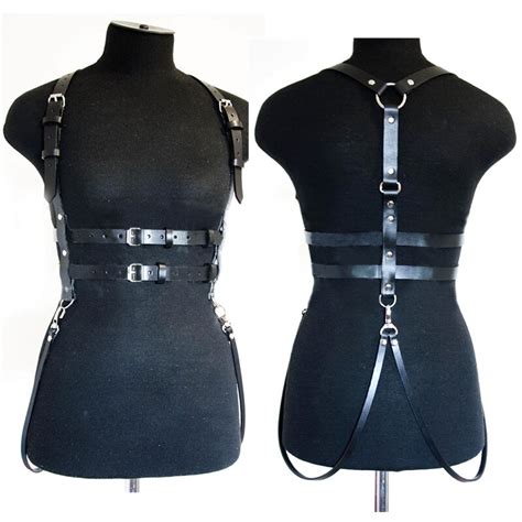 100 Handmade Punk Gothic Leather Women Harness Waist Belt Body