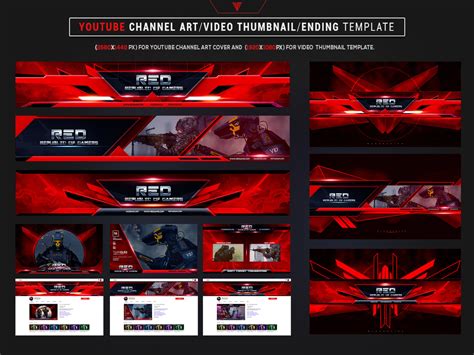Red Republic Of Gamers Youtube Channel Art Photoshop Template Youtube
