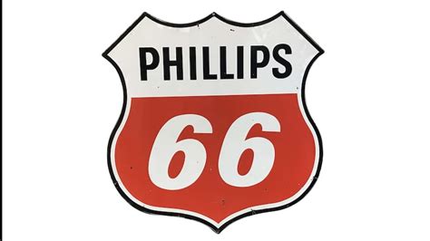 Original 1960s Phillips 66 Die Cut Double Sided Porcelain Sign 72x72