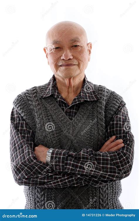 Elderly Asian Man Stock Photo Image Of Grandfather Happy 14731226