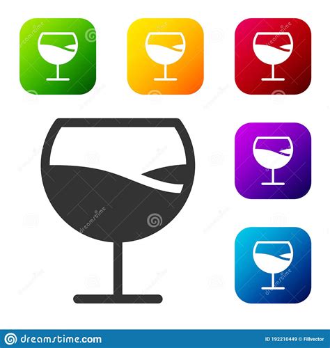 Black Wine Glass Icon Isolated On White Background Wineglass Sign Set