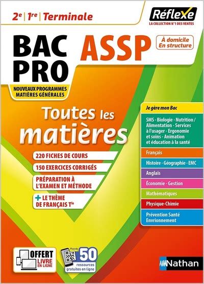 Toutes Les Matières Bac Pro Assp Réflexe 2024 Nathan