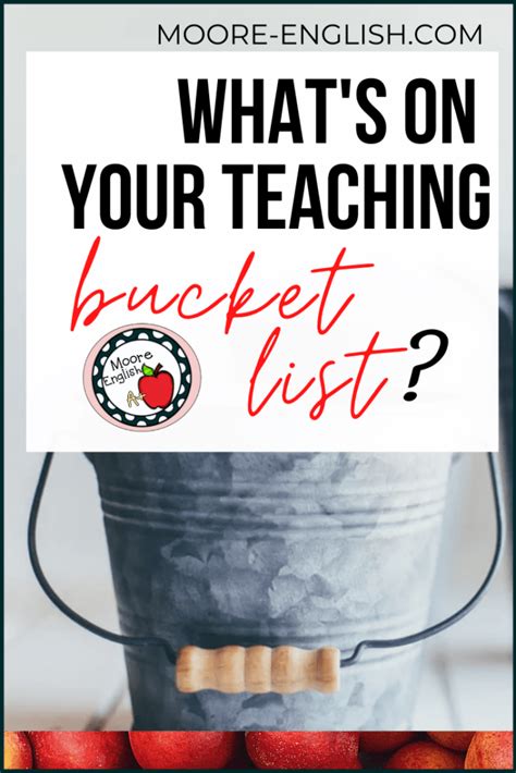 How To Use Bucket Lists In The Classroom Moore English