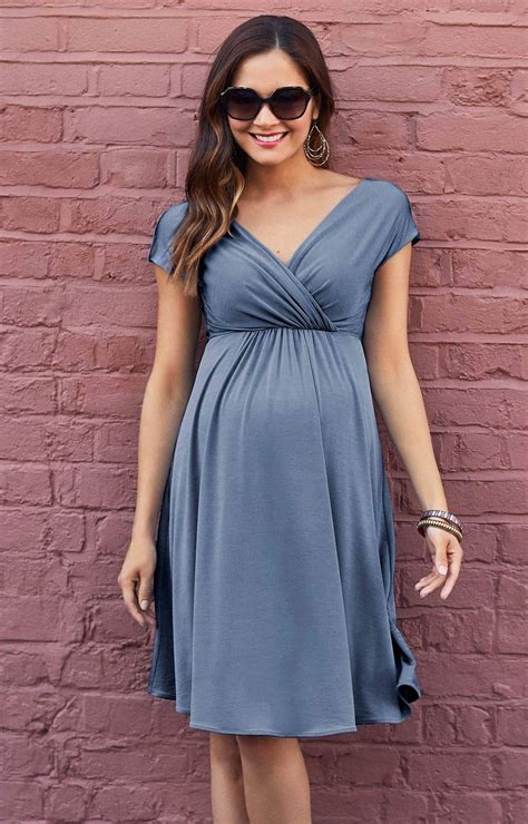 Francesca Maternity Dress Steel Blue By Tiffany Rose Cute Maternity