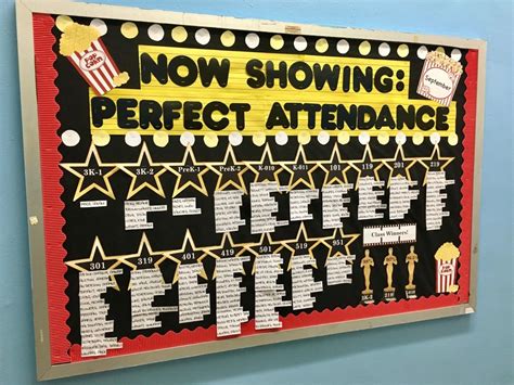 Hollywood Perfect Attendance Bulletin Board