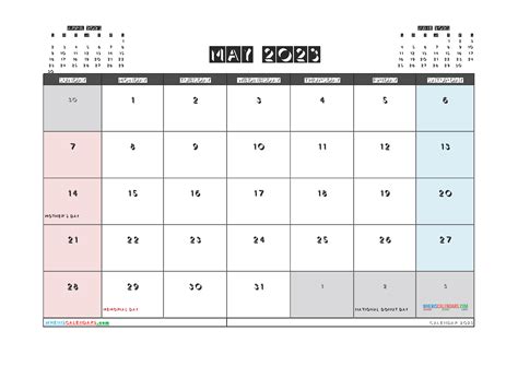 Printable May 2023 Calendar Free 12 Templates Free Printable 2020