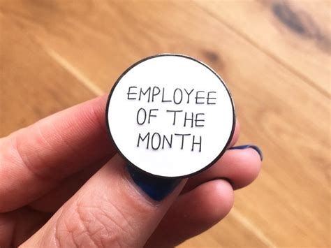 Employee Of The Month Funny Enamel Pin Badge Funny Pin By N0meo