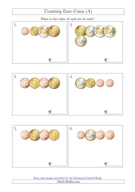 Stw has all the right angles on area enrich your students' math skills with the super teacher worksheets collection of perimeter worksheets. Counting Small Collections of Euro Coins (A) Money Worksheet