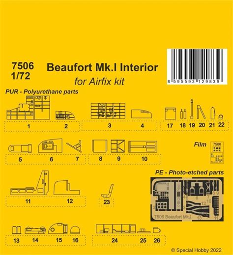 Beaufort Mk.I Interior 1/72 / for Airfix kit | Special Hobby - výrobce