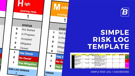 This Simple Risk Log Template Helps You To List Your Risks Track Them And See The Summary