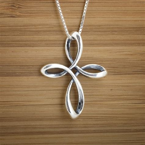 Sterling Silver Celtic Infinity Cross Double Sided Etsy New Zealand