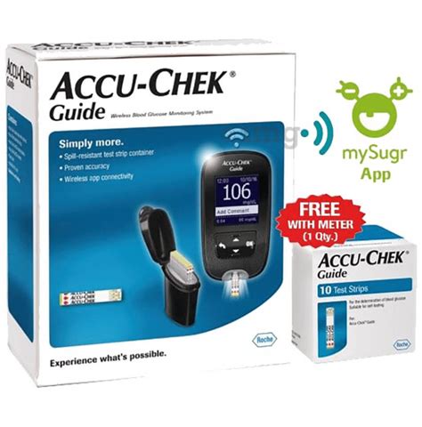 Accu Chek Guide Wireless Blood Glucose Monitoring System Glucometer With Test Strips Free