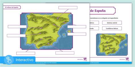 Mapa Interactivo De España El Relieve Twinkl