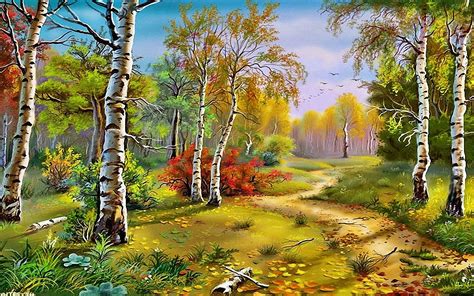 Autumn Birch Forest Hd Wallpaper Background Image 2560x1600 Id