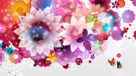 Bright Abstract Flowers Wallpaper 1920x1080 10070