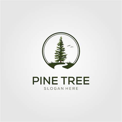 Premium Vector Pine Tree With River Logo Vector