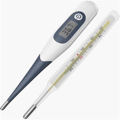 Zwei Thermometer Digital Und Quecksilber 3d Modell Turbosquid 1423987
