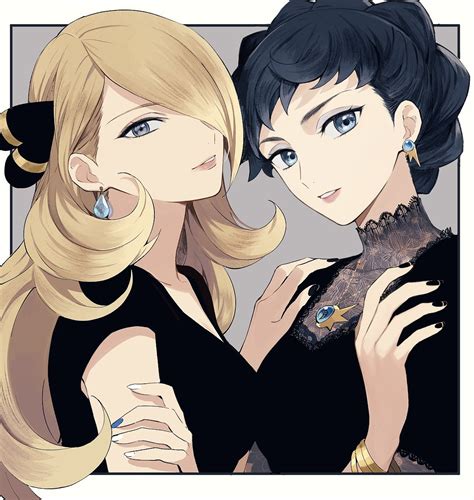 Cynthia And Diantha Pokemon And More Drawn By Yukin Es Danbooru