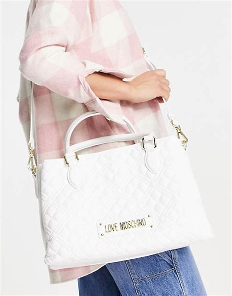 Love Moschino Quilted Tote Bag In White Asos