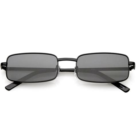 Retro 1990s Fashion Rectangle Flat Lens Sunglasses Zerouv